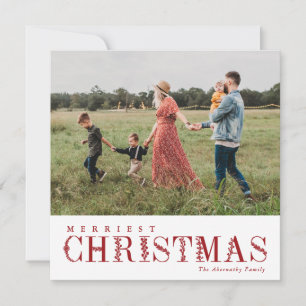 Cartes Pour Fêtes Annuelles Élégante verdure Lettres Noël Rouge   Photo