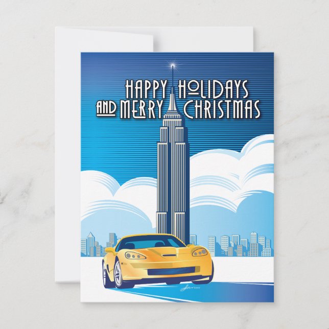 Cartes Pour Fêtes Annuelles Élégante Vette légendaire en croisière (Devant)