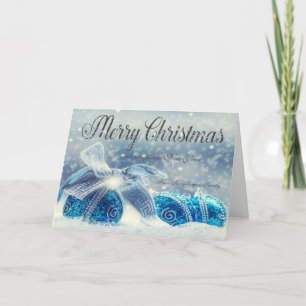 Cartes Pour Fêtes Annuelles Élégantes boules de Noël Bleues