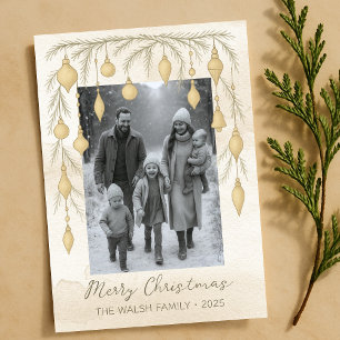Cartes Pour Fêtes Annuelles Élégantes décorations de Noël aquarelle photo 