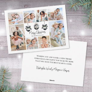 Cartes Pour Fêtes Annuelles Élégantes Photos Noël Noir Blanc