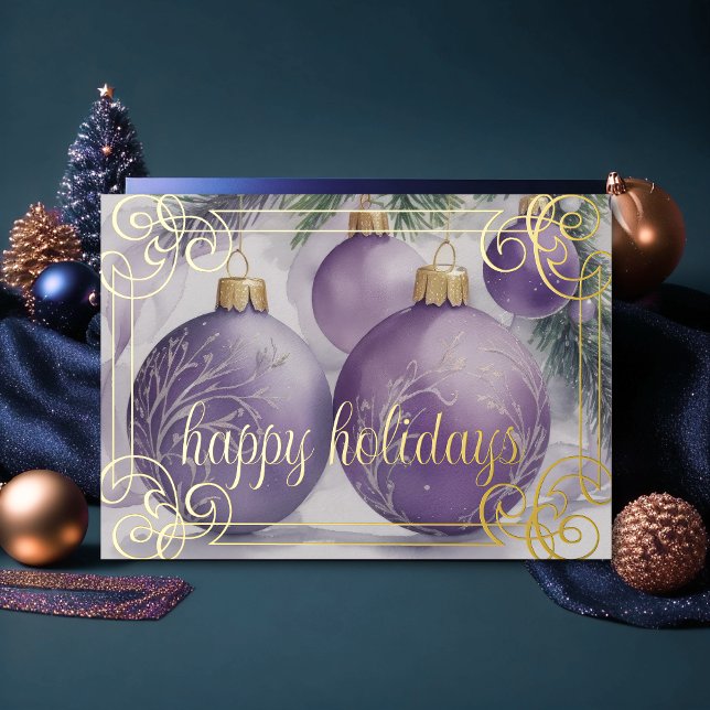 Cartes Pour Fêtes Annuelles Élégants ornements Lavender Noël (Créateur téléchargé)