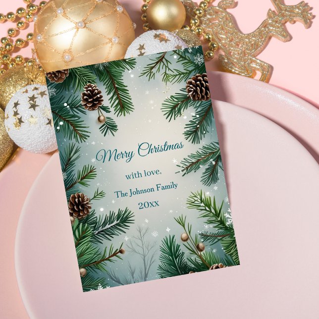 Cartes Pour Fêtes Annuelles Élégants sapins et cônes de Noël (Créateur téléchargé)