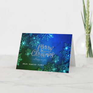 Cartes Pour Fêtes Annuelles Élégants Snowflakes Joyeux Noël
