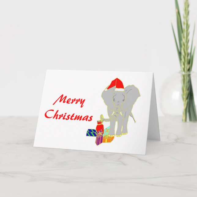 Cartes Pour Fêtes Annuelles Éléphant (Devant)