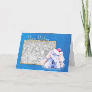 Cartes Pour Fêtes Annuelles Eléphant bébé avec Santa Hat