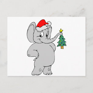 Cartes Pour Fêtes Annuelles Éléphant de Noël