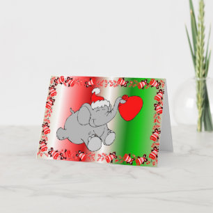 Cartes Pour Fêtes Annuelles éléphant de Noël