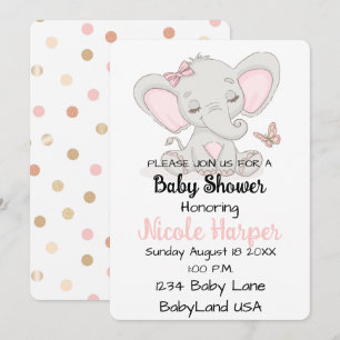 Cartes Pour Fêtes Annuelles Éléphant et Papillon