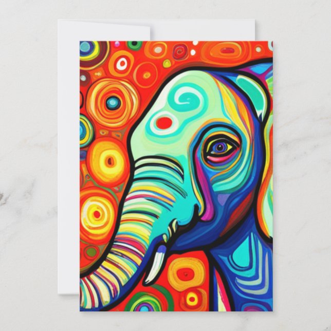 Cartes Pour Fêtes Annuelles Eléphant excentrique (Devant)