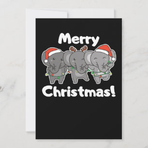 Cartes Pour Fêtes Annuelles Éléphant Noël Animaux Éléphants Joyeux