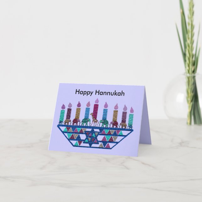 Cartes Pour Fêtes Annuelles Elephant Star Menorah (Devant)