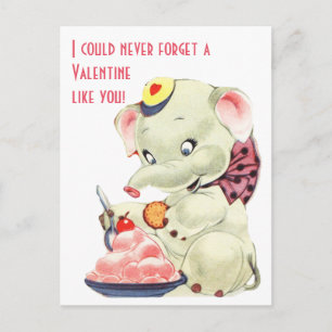 Cartes Pour Fêtes Annuelles Éléphant vintage avec le jour de Valentines de