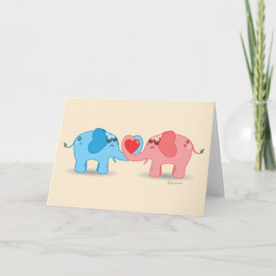 Cartes Pour Fêtes Annuelles Éléphants Adorables