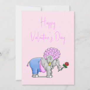 Cartes Pour Fêtes Annuelles Éléphants Joyeuse Saint-Valentin
