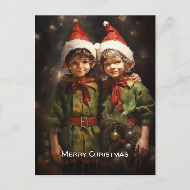 Cartes Pour Fêtes Annuelles Elf Bestie Friends (Devant)
