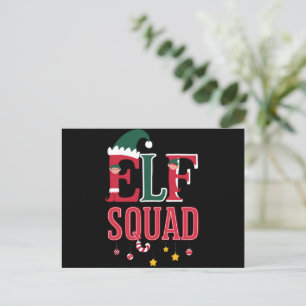 Cartes Pour Fêtes Annuelles Elf Famille de Noël Correspondant Pyjamas Elf Squa