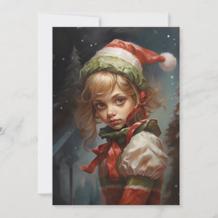 Cartes Pour Fêtes Annuelles Elf fille mignonne