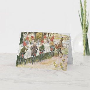 Cartes Pour Fêtes Annuelles Elf Gnome Lapin de Pâques poussin coloré oeuf pein