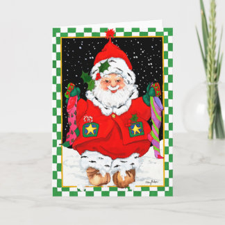 Cartes Pour Fêtes Annuelles Elf Père Noël avec les bas