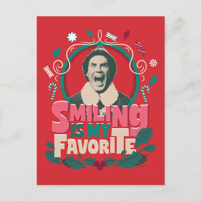 Cartes Pour Fêtes Annuelles Elf - Sourire est mon préféré (Devant)