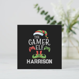 Cartes Pour Fêtes Annuelles Elfe de jeu vidéo personnalisé pour Noël