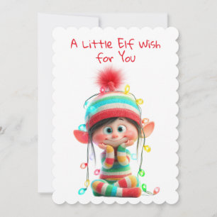 Cartes Pour Fêtes Annuelles Elfe Enchanté   Magie de Noël au Pôle Nord