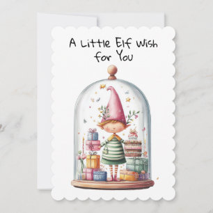 Cartes Pour Fêtes Annuelles Elfe Enchanté   Magie de Noël au Pôle Nord