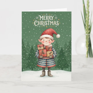 Cartes Pour Fêtes Annuelles Elfe joyeux de Noël 
