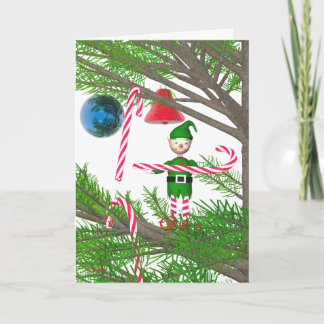 Cartes Pour Fêtes Annuelles Elfe Sucre de canne de Noël