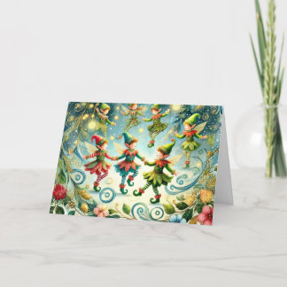 Cartes Pour Fêtes Annuelles Elfes de danse Whimsical