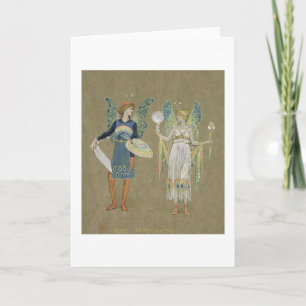 Cartes Pour Fêtes Annuelles Elfes et peintres féeriques, "du bonhomme de