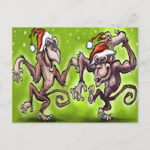 Cartes Pour Fêtes Annuelles Elfes singes de Noël
