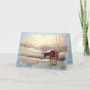 Cartes Pour Fêtes Annuelles ELK & SNOWFLAKES par SHARON SHARPE