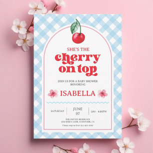 Cartes Pour Fêtes Annuelles Elle est la cerise sur l'invitation de Baby shower