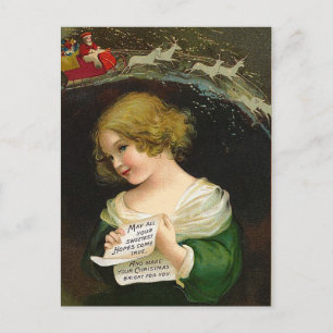 Cartes Pour Fêtes Annuelles Ellen H. Clapsaddle - Christmas Girl with Letter
