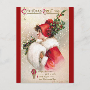 Cartes Pour Fêtes Annuelles Ellen H. Clapsaddle - Femme de Noël en rouge