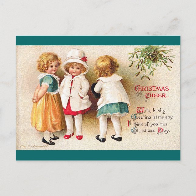 Cartes Pour Fêtes Annuelles Ellen H. Clapsaddle - Trois Mignonnes Filles (Devant)