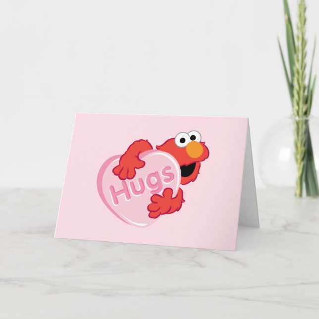 Cartes Pour Fêtes Annuelles Elmo "Câlins" Bonbons de la Saint-Valentin (Devant)