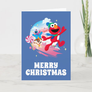 Cartes Pour Fêtes Annuelles Elmo, Tango & Cookie Monster Meilleur Noël Ever