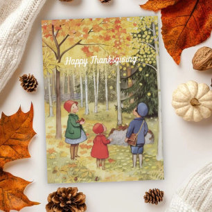 Cartes Pour Fêtes Annuelles Elsa Beskow Fall Leaves Bon thanksgiving