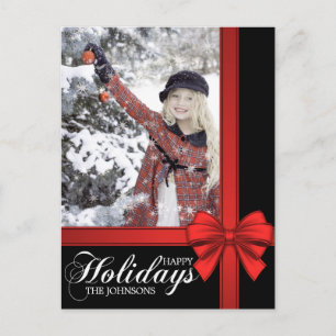 Cartes Pour Fêtes Annuelles Emballage cadeau de Noël noir élégant avec noeud r
