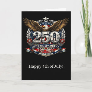 Cartes Pour Fêtes Annuelles Emblème argenté semi-quincentenaire patriotique