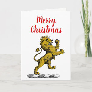 Cartes Pour Fêtes Annuelles Emblème de crête de lion debout héraldique C