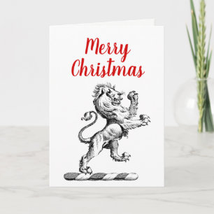 Cartes Pour Fêtes Annuelles Emblème de crête de lion héraldique debout