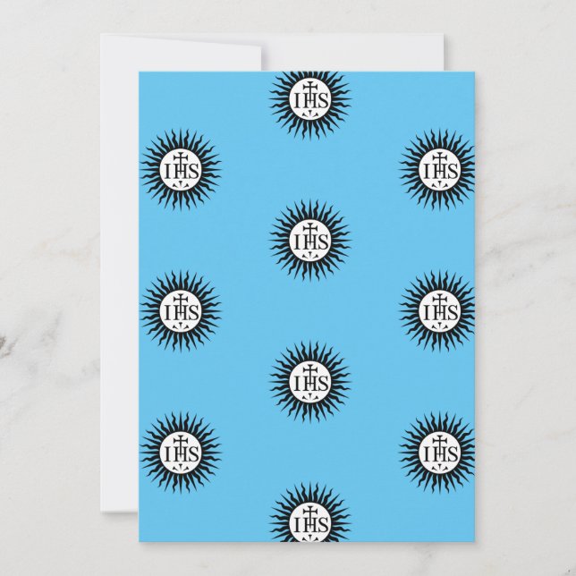 Cartes Pour Fêtes Annuelles Emblème de la Compagnie de Jésus Monogramme (Devant)