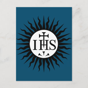 Cartes Pour Fêtes Annuelles Emblème du monogramme de la Compagnie de Jésus