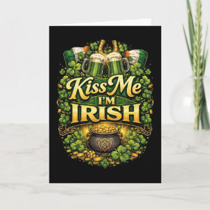 Cartes Pour Fêtes Annuelles Embrassez-moi, je suis Irlandais