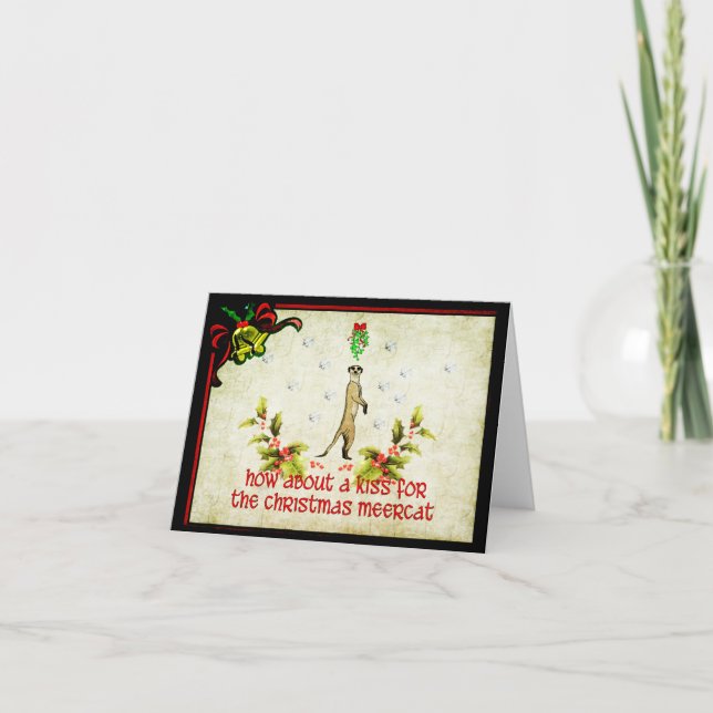 Cartes Pour Fêtes Annuelles Embrassez un Meerkat (Devant)