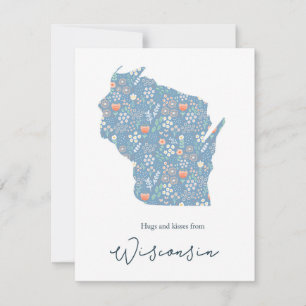 Cartes Pour Fêtes Annuelles Embrous et baisers du Wisconsin